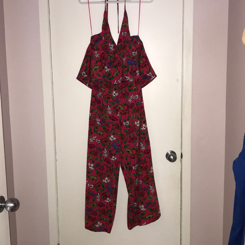 Floral halter jumpsuit